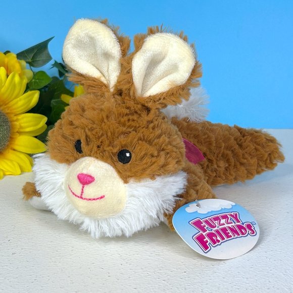Fuzzy‎ Friends Laying Brown Bunny Rabbit Lovey 8" Plush Stuffed Animal Toy - Picture 2 of 5